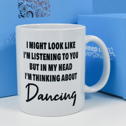 Personalised I'm Thinking About Mug - Black