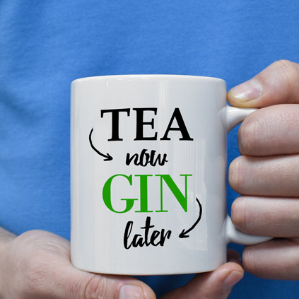 Personalised Mug - Tea Now Gin Later