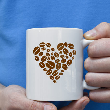 Personalised Mug - Coffee Bean Heart