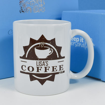 Personalised Mug - Coffee Logo And Name