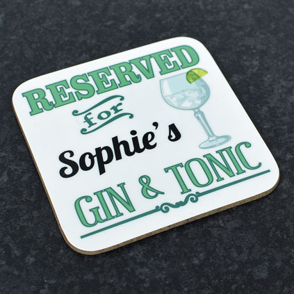 Personalised Coaster - Reserved For G&T