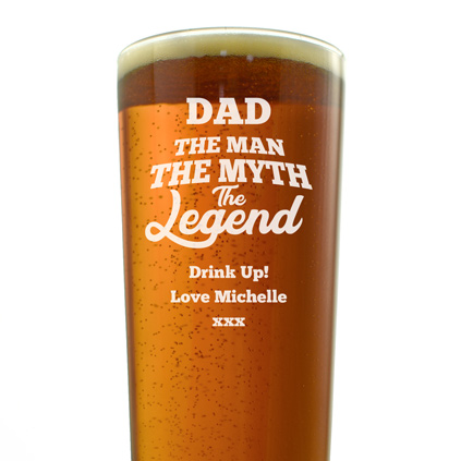 Personalised Pint Glass - Man, Myth, Legend