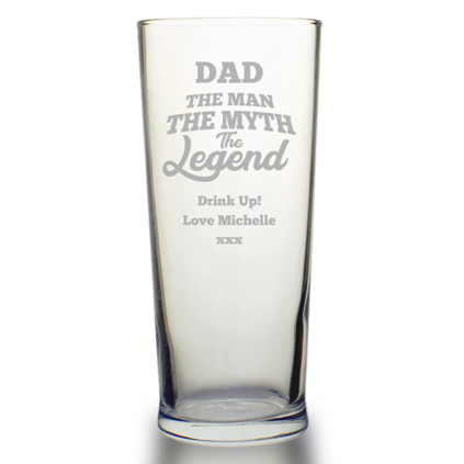 Personalised Pint Glass - Man, Myth, Legend