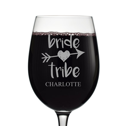 Personalised Bride Tribe Wine Glass