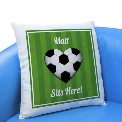 Personalised Cushion - Football Heart
