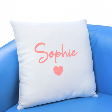 Personalised Cushion - Pink Heart Any Name