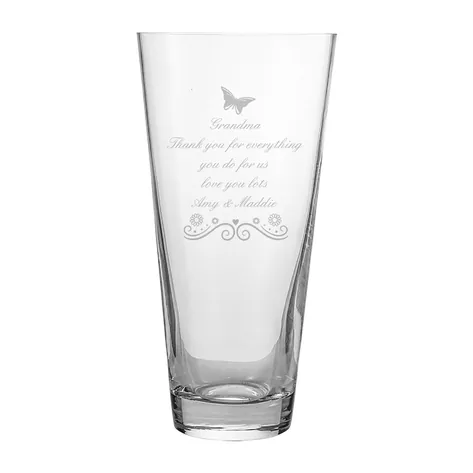 Personalised Butterfly Conical Vase