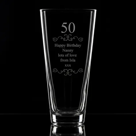Personalised Conical Vase - Any Year Birthday Anniversary Gift