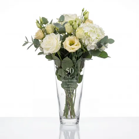 Personalised Conical Vase - Any Year Birthday Anniversary Gift