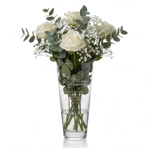 Personalised In Loving Memory Conical Vase