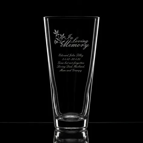 Personalised In Loving Memory Conical Vase