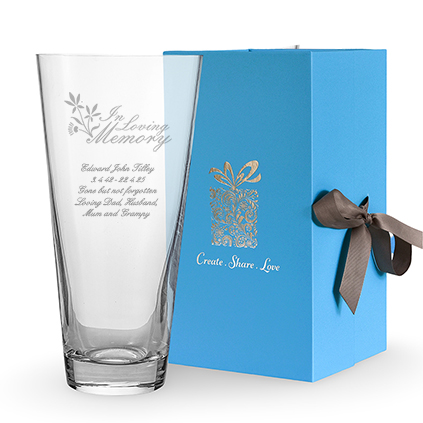 Personalised In Loving Memory Conical Vase