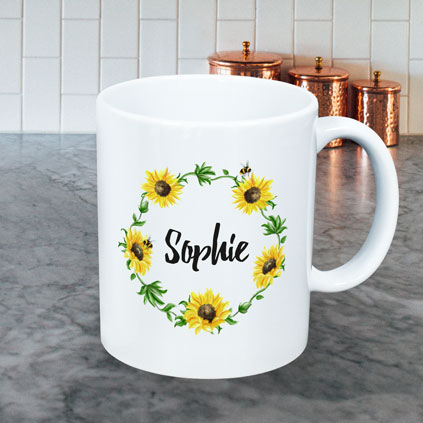 Personalised Mug - Sunflowers