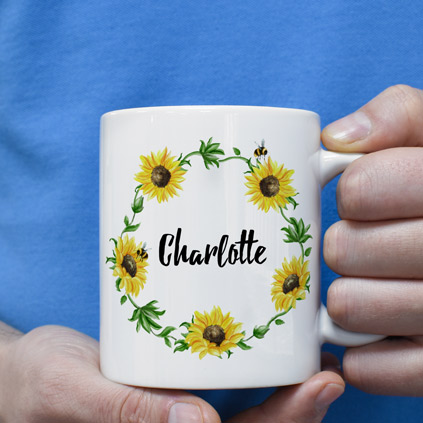 Personalised Mug - Sunflowers