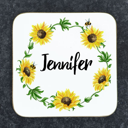 Personalised Coaster - Sunflowers