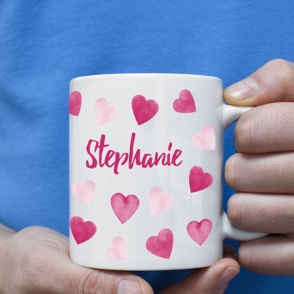 Personalised Mug - Love Hearts