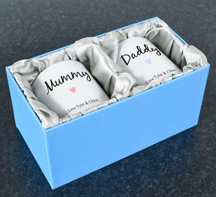 Personalised Mummy & Daddy Mug Set