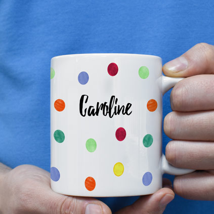 Personalised Mug - Polka Dots