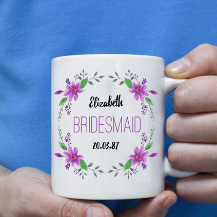 Personalised Mug - Bridesmaid Flowers