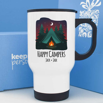 Personalised Happy Campers Travel Mug 14oz