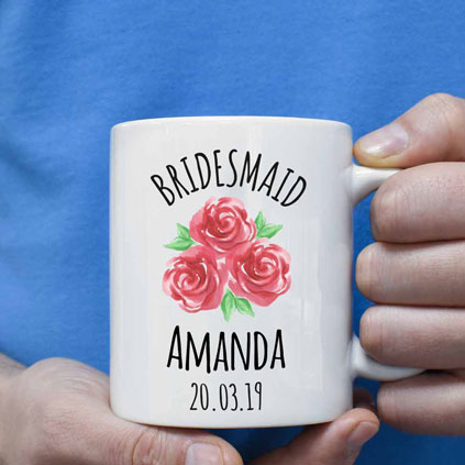 Personalised Mug - Bridesmaid Roses