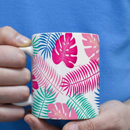 Personalised Mug - Tropical Leaves