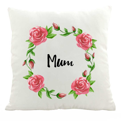 Personalised Cushion - Wreath Of Roses