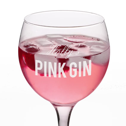 Personalised Gin Glass - Pink Gin