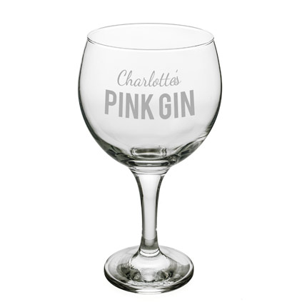 Personalised Gin Glass - Pink Gin