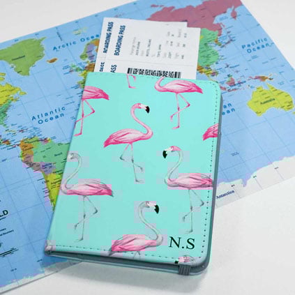 Personalised Passport Holder - Flamingos