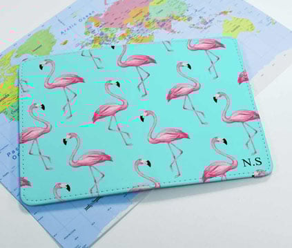Personalised Passport Holder - Flamingos