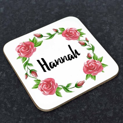 Personalised Coaster - Wreath Of Roses