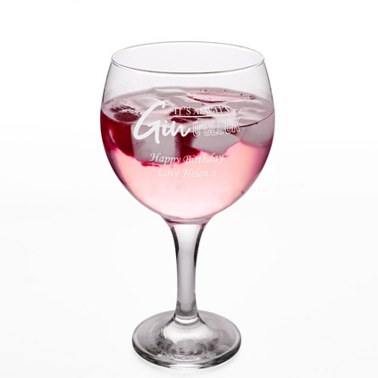 Personalised Gin Glass - Gin O'Clock
