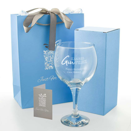 Personalised Gin Glass - Gin O'Clock