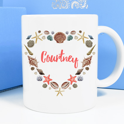 Personalised Mug - Seashell Heart