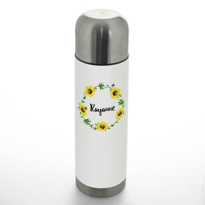 Personalised 26oz Thermal Flask - Sunflowers