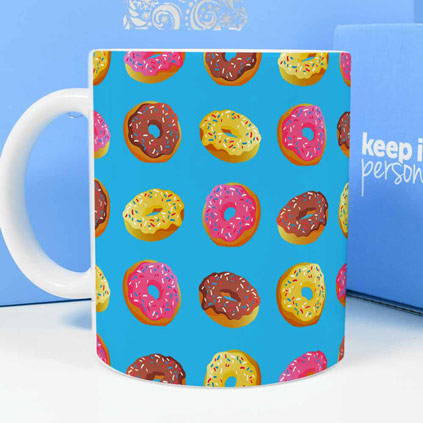 Personalised Mug - Doughnuts With Initial