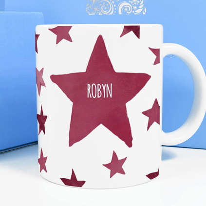 Personalised Mug - Red Stars Any Name