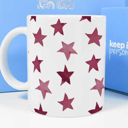 Personalised Mug - Red Stars Any Name