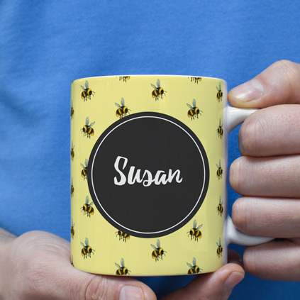 Personalised Mug - Bee Pattern