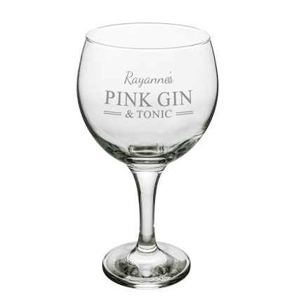 Personalised Gin Glass - Pink Gin And Tonic