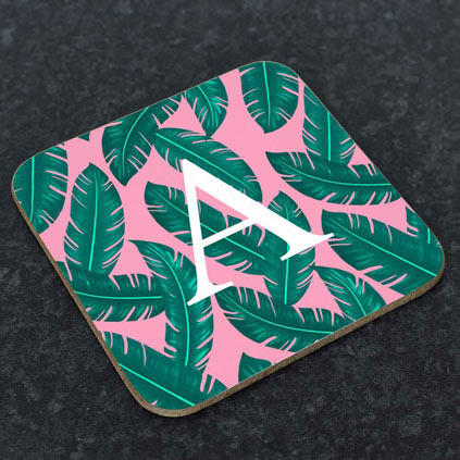 Personalised Coaster - Leaf Pattern