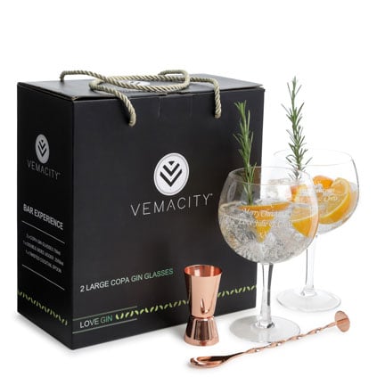 Personalised Gin Cocktail Gift Set With Rose Gold Jigger & Cocktail Spoon