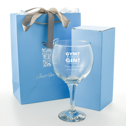 Personalised Gin Glass - Gym I Thought You Said Gin