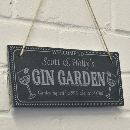 Personalised Gin Garden Slate Sign