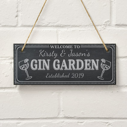 Personalised Gin Garden Slate Sign