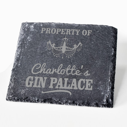 Personalised Gin Palace Slate Coaster