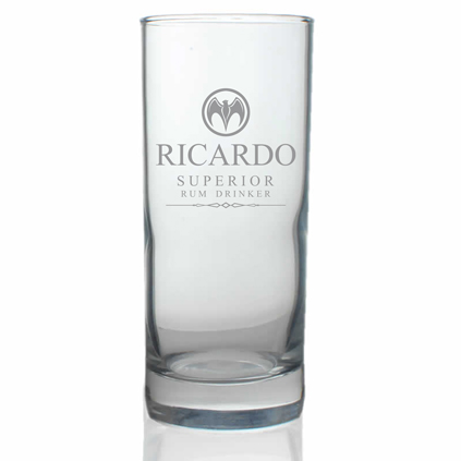 Personalised Superior Rum Drinker Highball Glass