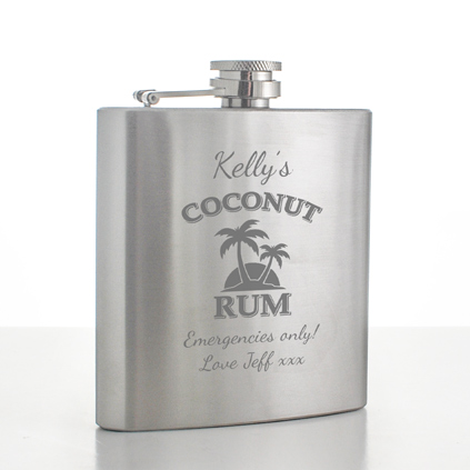 Personalised Coconut Rum Hip Flask