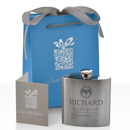 Personalised Superior Rum Drinker Hip Flask